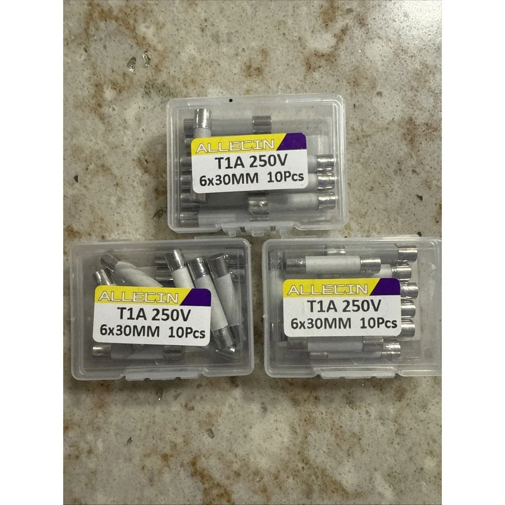 Pack of 30, MDA 1A 250v Slow Blow Ceramic Fuse, 1 Amp MDA1A, T1A, 6X30mm